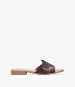 Bosanova Sandales Plates | Chaussures En Cuir | Sandales plates en cuir marron