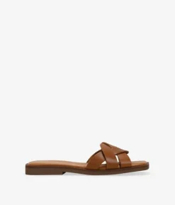 Bosanova Sandales Plates | Chaussures En Cuir | Sandales plates en cuir marron