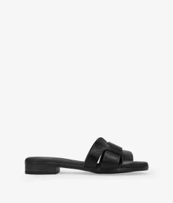 Bosanova Sandales Plates | Chaussures En Cuir | Sandales plates en cuir noir