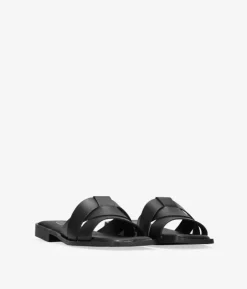 Bosanova Sandales Plates | Chaussures En Cuir | Sandales plates en cuir noir