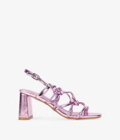 Bosanova Sandales À Talons | Chaussures De Fête | Sandales roses à cordons
