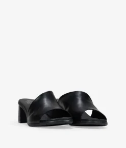 Bosanova Sandales À Talons | Chaussures En Cuir | Sandales slingback en cuir noir à talon
