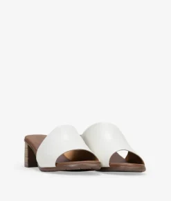 Bosanova Sandales À Talons | Chaussures En Cuir | Sandales slingback en cuir blanc à talon