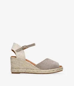 Bosanova Sandales Compensées | Sandales Spartiates | Sandales taupe avec compensé en sparte
