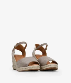 Bosanova Sandales Compensées | Sandales Spartiates | Sandales taupe avec compensé en sparte