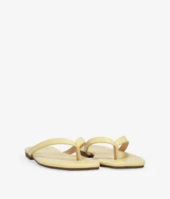 Bosanova Sandales Plates | Sandales tongs effet pailleté jaune