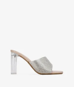 Bosanova Sandales À Talons | Chaussures De Fête | Sandales transparentes avec diamants et talon