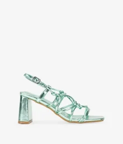 Bosanova Sandales À Talons | Chaussures De Fête | Sandales vertes à cordes