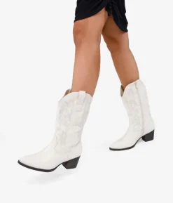 Bosanova Bottes Cowboy | Santiags beiges avec broderie