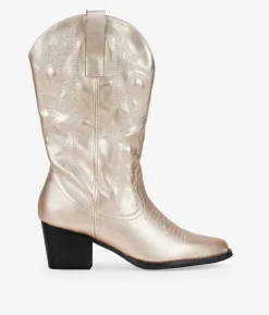 Bosanova Bottes À Talons | Bottes Cowboy | Santiags dorées avec broderie