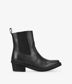Bosanova Bottines Chelsea | Bottes Cowboy | Santiags en cuir noir à élastiques