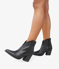 Bosanova Bottes Cowboy | Chaussures En Cuir | Santiags en cuir noir à talon