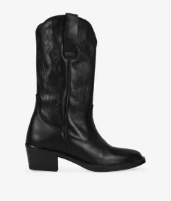 Bosanova Bottes Cowboy | Chaussures En Cuir | Santiags en cuir noir avec gravure