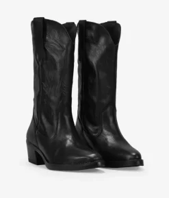 Bosanova Bottes Cowboy | Chaussures En Cuir | Santiags en cuir noir avec gravure
