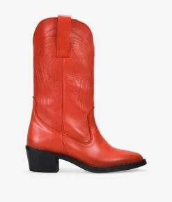 Bosanova Bottes Cowboy | Chaussures En Cuir | Santiags en cuir rouge avec gravure
