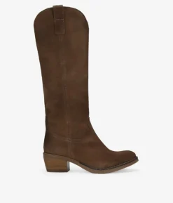 Bosanova Bottes Hautes | Bottes Cowboy | Santiags hautes en vison en cuir suédé lisse