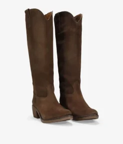 Bosanova Bottes Hautes | Bottes Cowboy | Santiags hautes en vison en cuir suédé lisse
