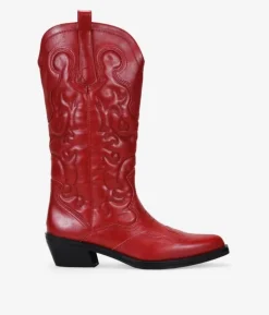 Bosanova Bottes Cowboy | Santiags rouges avec broderie