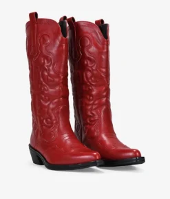 Bosanova Bottes Cowboy | Santiags rouges avec broderie