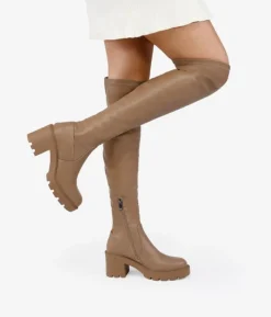 Bosanova Bottes À Talons | Bottes Hautes | Tall taupe zipper boots