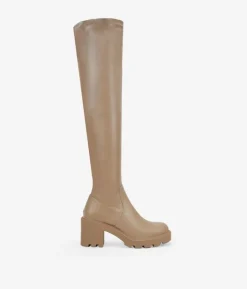 Bosanova Bottes À Talons | Bottes Hautes | Tall taupe zipper boots