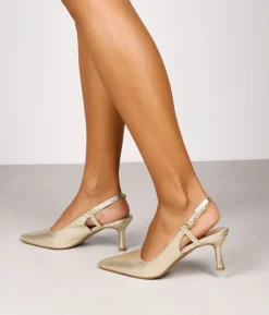 Bosanova Chaussures De Fête | Chaussures Et Mocassins | Talons hauts dorés avec fermeture à boucle