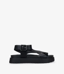 Bosanova Sandales Plateformes | Plateformes | Tongs noires avec boucle